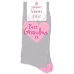 LND GIFTS Best Grandma Socks - Warm, One Size Ladies Novelty Socks - Perfect Gifts For Nan - Best Grandma Design Print, Stocking Filler Gifts For Nans.