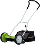 Greenworks 16-Inch Reel Lawn Mower with Grass Catcher 25052,Black/Green, 47" D x 22" W x 29.75" H