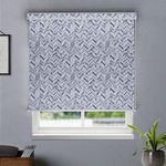 HIPPO Printed Blackout Indoor Roller Blinds for Windows Wave Design Rolling Curtains Corded Roll Up and Down Blind for Home Office (4X5 FT)