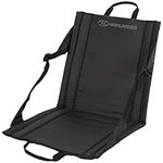 Highlander Folding Camping Chair – Portable and Lightweight Foldable Camp Chairs, for Stadium Seat, Bleacher Seat With Back Support and Pocket (Black)