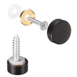 uxcell Mirror Screws, 10mm/0.39", 10Pcs Brass Decorative Cap Screws Cover Nails Fasteners for Mirror Tables Bath Plates Wardrobes Glass Signs, Black