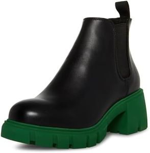 Steve Madden Women's Howler Ankle Boot, Black/Green, 8.5 Wide