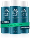 Oars + Alps Men's Moisturizing Body and Face Wash, Skin Care Infused with Vitamin E and Antioxidants, Sulfate Free, Alpine Tea Tree, 3 Pack