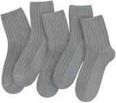 SERISIMPLE Viscose Bamboo Stretch Kids Ankle Socks Breathable Lightweight for Toddler Preschool Thin Soft Baby Socks 5 Pairs (Gray, Medium)