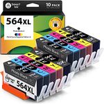 Smart Ink Compatible Ink Cartridge Replacement for HP 564 XL 564XL High Yield 10 Combo Pack (2 Black, 2PBK & 2 C/M/Y) for Photosmart 6525 6520 7520 5520 7510 5510 7525 DeskJet 3520 3522