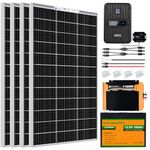 ECO-WORTHY 480W 12V Solar Panel System 2kWh/Day,Ideal for RVs, Boats,Homes:4pcs 120W Bifacial Solar Panel + 100AH LiFePO4 Battery + 40A MPPT Solar Controller + 1100W 12V Inverter + Accessories