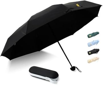 Collaholic Small Mini Umbrella Compact for Kid Folding Sun Umbrellas Uv Protection and windproof for Travel (Classic Black)