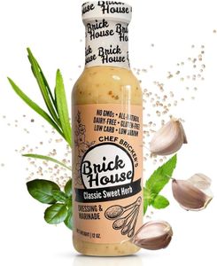 Classic Sweet Herb Vinaigrette Dressing, Keto Salad Dressing, Paleo Healthy Salad Dressing, Non-GMO, Low Sodium Salad Dressing by Brick House, 12 Oz