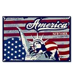 CREATCABIN America Metal Vintage Tin Sign Wall Decor Decoration for Home New York Wall Art Kitchen Bar Pub Room Garage Vintage Retro Poster Plaque 12 x 8inch