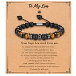 LAVATIAN To My Sons Gifts from Mom, Son Teenage Boys Gifts from Mother/Dad, Teen Boy Gifts for Birthday Valentines Day Gifts, Teen Boys Bracelets Year Old Boy Gift Ideas