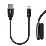 Geekria USB Headphones Charger Cable Compatible with Apple AirPods Max AirPods Pro, Beats Solo Pro Powerbeats Pro Charger, MFi Certified USB to Lightning Replacement Power Charging Cord (1ft/30cm)