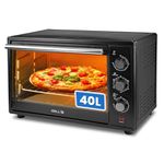 IBELL Electric Oven Toaster Grill 40L OTG with 1800 Watt, Convection & Motorized Rotisserie, Multiple heating options, 2 Year Warranty, EO40LGDLX (Black)