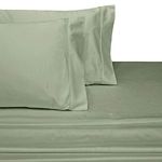 sheetsnthings Attached Waterbed Sheet Set, 100% Cotton -Solid Sage, Super Single Size- 300TC, Soft Watered Sheets