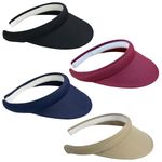 Kejea 4 Pack Sun Visor Hats Women Men Clip on Cotton Wide Brim Visors Hat Outdoor Sports Golf Beach Travel Tennis Caps, Multicolor C, 6 3/4-7 1/2