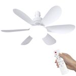 Ouqrret Ceiling Fans with Lights and Remote, 40W E27 Socket Fan Light, Quiet Ceiling Fans with 6 Removable Blades, 3 Color Dimmable, 3 Speeds, Low Profile Celling Fan for Bedroom, Living Room (White)