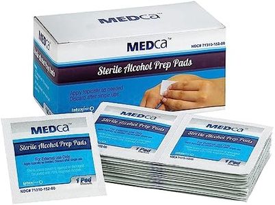 Alcohol Prep Pads, Sterile, Medium, 2-Ply Cotton Gauze - Individually Wrapped (100 Count)