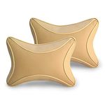 Kingsway Bone Shape Neck Rest Car Cushion for Honda CRV, Model Year : 2007-2011, Material: Polyfill, Color : Beige, Set of 2 Piece