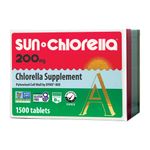 Sun Chlorella 200 mg Green Algae Superfood Supplement - Chlorophyll, B12, Protein - Non-GMO - 1500 Tablets