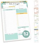 Decorably Daily Planner Pad Detailed - 52 Sheets Daily To Do List Notepad, 6.5x10in Spring-Bound Undated Todo List Notepad, Daily Schedule Notepad, Hourly To Do List Pad, To Do Pad