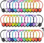 Yoley Classroom Headphones Bulk 36 Pack for School Kids,Wholesale Durable Earphones Class Set of Headphones for Students Children Toddler Teens and Adult Multi Color