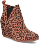 TOMS Women's, Kelsey Ankle Boot, Dark Ember Leopard Printed Suede, 6 US