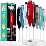 PowerLix Milk Frother Handheld Battery Operated Electric Foam Maker for Coffee, Latte, Cappuccino, Hot Chocolate, Durable Mini Drink Mixer with Stainless Steel Whisk, No Stand