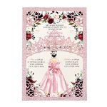 DreamBuilt 5x7.2 inch 50PCS Blank Rose Gold Glitter Quinceanera Invitations Kit Laser Cut Hollow Crown Pocket Quinceanera Invitation Cards with Envelopes for Bridal Shower Quincenera Birthday Invite