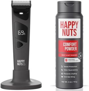 HAPPY NUTS The Ballber Pro Groomer & Talc-Free Anti-Chafe Powder (OG) 6oz Bundle - Complete Ball Grooming & All-Day Odor & Chafe Defense for Men