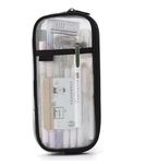F Falkiya Pencil Grid Pouch with Zipper Clear Stationery Bag | Study Pencil Pouch Mesh Transparent Case Clear School Students Office Men Women (Pack of 1) (Black)