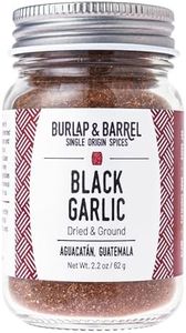 Burlap & Barrel - Black Garlic Powder | As Seen on Shark Tank! | Rich, Savory Flavor | Great for Roasted Proteins & Vegetables | Organic Garlic Powder, Black Garlic Seasoning | 2.2oz Glass Jar