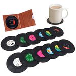 12 Pcs Coaster Housewarming Gifts Coasters Set Record Coasters Vinyl Record Coasters Retro Vinyl Record Mats Placemats for Cold Hot Drinks Anti-Skid Tabletop Protection Prevents Slipping 4.1 Inch