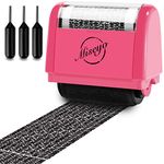 Miseyo Wide Identity Theft Protection Roller Stamp Set - Peach (3 Refill Ink Included)