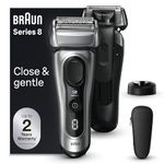 Braun Series 8 Electric Shaver for Men, with 4+1 Shaving Elements & Precision Long Hair Trimmer, Close & Gentle Even on Dense Beards, Wet & Dry Electric Razor with 60min Runtime, 8517s Galvano Silver