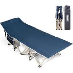 Overmont Portable Folding Camping Cot - 28” Extra Wide Tent Cots Load 550 LBS with Carry Bag - Double Layer 2400D Oxford Sleeping Bed for Outdoor Travel Home Office Nap