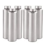 Kuber Industries Stainless Steel Refrigerator Water Bottle|1 Ltr |Food Grade, BPA Free Lid, Non-Toxic, Rust Free|Airtight, Leak Proof & Odour Free|Water Bottles for Home, School, Office & Gym|Set of 6