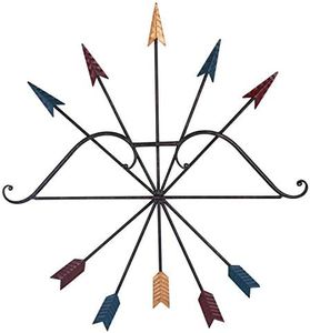 Yamfurvo Colorful Iron Metal Bow and Arrow Wall Art Decor, Native American Style Metal Arrows,Wall Decoration, Wall Sculpture,25 x 27 Inches