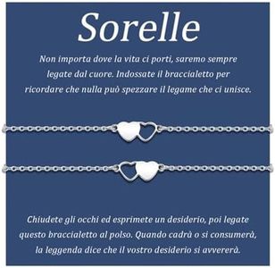 SUNSH 2 Bracciali per Sorelle, Bracciali per Migliori Amiche, Bracciali per Ragazze a Forma Di Cuore in Acciaio Inossidabile, Regali per Migliori Sorelle, Compleanno/Natale/Festa-2