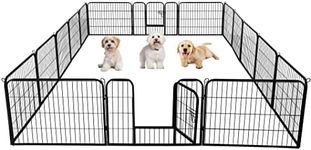 costoffs Extra Large Pet Playpen 16 Panel Foldable Puppy Dog Pen for Small Animals Metal Exercise Fence Run Cage 60cm High Black