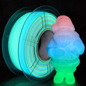 iSANGHU Glow in The Dark Rainbow 3D Printer Filament, Glow in The Dark Filament 1.75 PLA, Fluorescent Multicolour PLA Filament, Dimensional Accuracy +/- 0.02 mm, 1KG/Spool