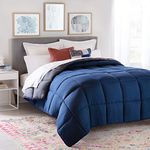 Linenspa Comforter Duvet Insert Full Navy/Graphite Down Alternative All Season Microfiber-Full Size - Box Stitched