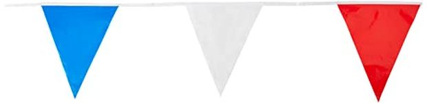 Unique 90302 party decoration Flag Banner-32 ft | Disposable | Red, White, and Blue | 1 Pc, Multicolor, 32.8'