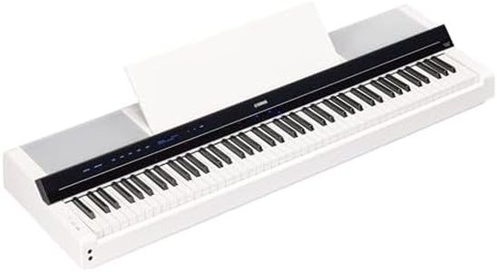 Yamaha PS500 88-key Smart Digital Piano w/Stream Lights Technology, PA500C Power Adapter and FC4A Sustain Pedal, White
