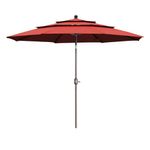 Aoodor Patio 3 Tier Umbrella - Wine Red - 10 ft.