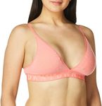 DKNY Women's Seamless Litewear Rib Bralette Bra, Coral Heather, M