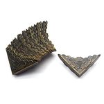 Box Corner Protectors Decorative Corner Antique Protector Bronze Corner Protector 1.7"x1.7"x0.4" with Mounting Screws Pack of - (24)