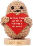 Couples Gifts for Men - Cute Crochet Positive Potato with 30 Romantic Love Messages for Boyfriend or Husband | Gift for Him for Anniversary, Birthday, Wedding Engagement, Christmas, Valentines Day