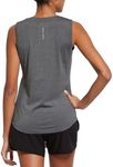 BALEAF Women's Workout Tops Sleeveless Running Yoga Tops Gym Atnletic Shirts Activewear Gray Size M