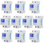 10Pcs Electric LCD Single Phase Energy Meter, DDM15SD Small 35mm Din Rail Type 17000W Home Meter Kwh Kilowatt Hour Backlight