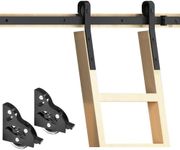 DIYHD 16Ft Rustic Black Sliding Library Ladder Hardware 16Ft Ladder Kit