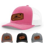 Twisted Teas and DOUBLE Ds Hat, 112 Style Trucker Leather Patch Hat for Men & Women, 6 Panel Baseball Cap with Snapback Enclosure